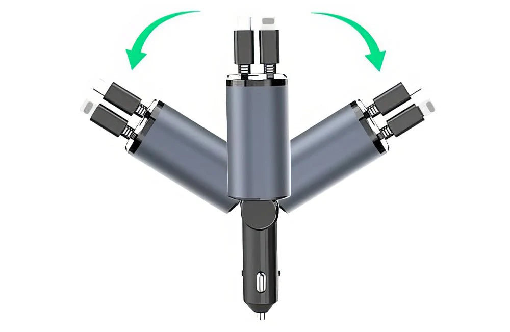 4-in-1 Retractable Car Charger